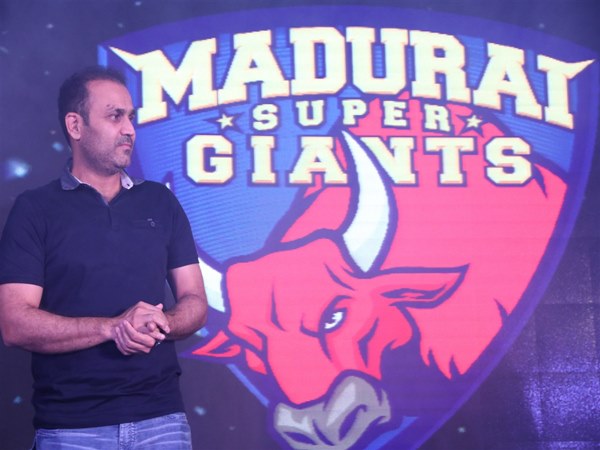 Virender Sehwag at Madurai Supergiants jersey launch in Chennai 