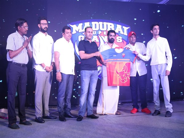 Virender Sehwag at Madurai Supergiants jersey launch in Chennai 