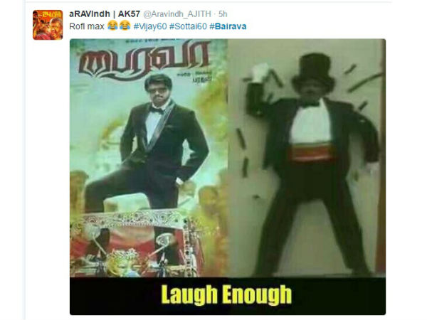 Ajith fans tweets on Bairava 