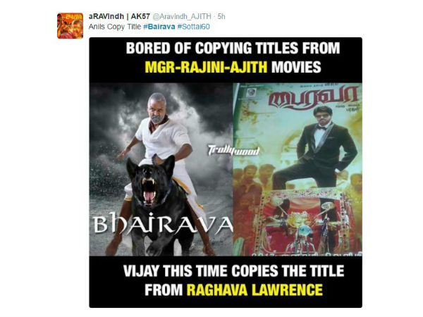 Ajith fans tweets on Bairava 