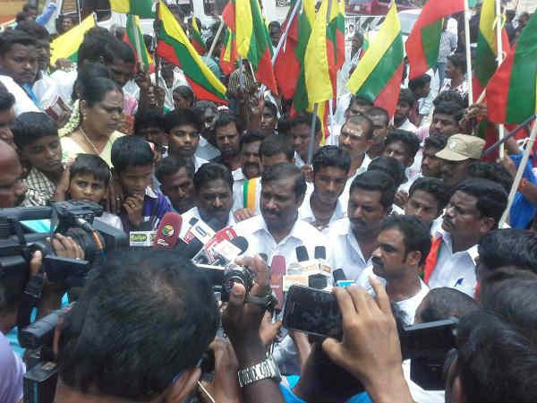 TVK stage protest against Salem Steel plant privatised