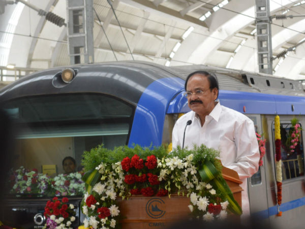 Jayalalithaa, Venkaiah Naidu open metro rail chinnamalai to airport