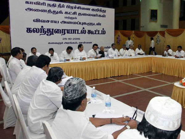 DMK all party meet condemn Centre on Cauvery row 
