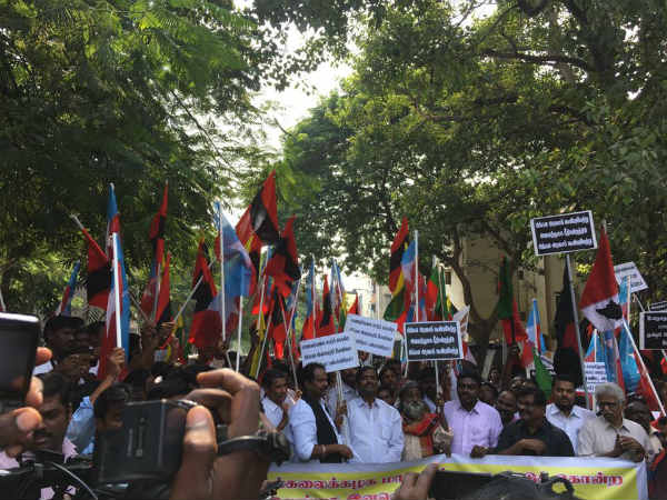 Tamil movements lay siege to Sri Lankan embassy in Chennai 