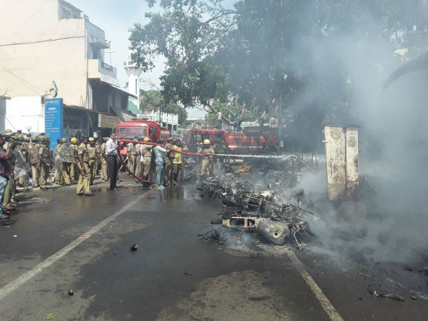 Jallikattu : Ice house police station set on fire by miscreants 