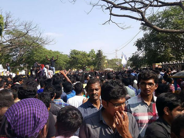Pro-Jallikattu protests intensify in Coimbatore VOC Park Ground 