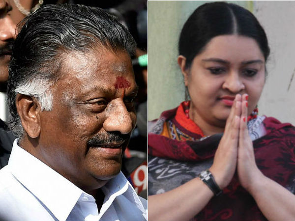 J Deepa to meet O Panneerselvam J Deepa to meet O Panneerselvam