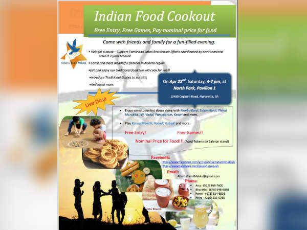 Atlanta Tamil Women food festival for TN lake restoration