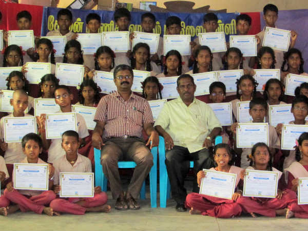 Central water board conduct the drawing competition in Devakottai Chairman manickavasagam middle school 