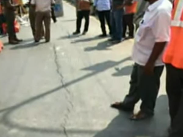 In Chennai Annasalai again a sudden crack on the road In Chennai Annasalai again a sudden crack on the road