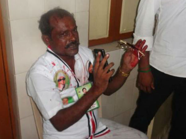 Dinakaran supporter mla injured in R.K.Nagar 