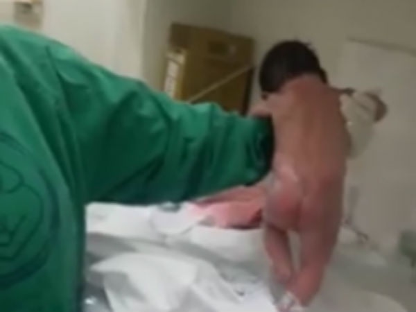 New born baby walking after its birth video goes viral New born baby walking after its birth video goes viral