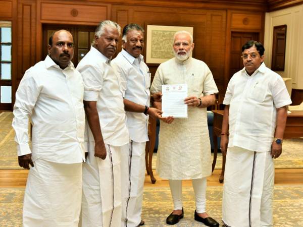 OPS meets Prime Minister Modi in Delhi 