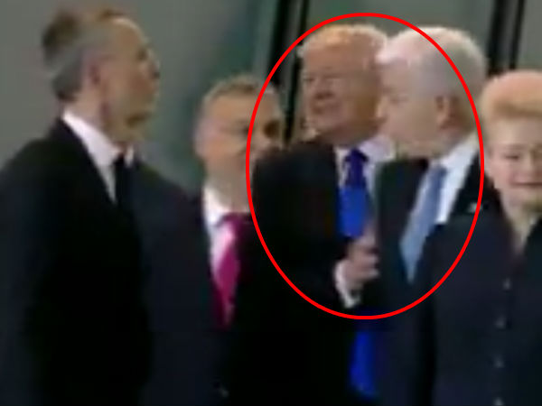Donald Trump slaps Markovic on the arm Donald Trump slaps Markovic on the arm
