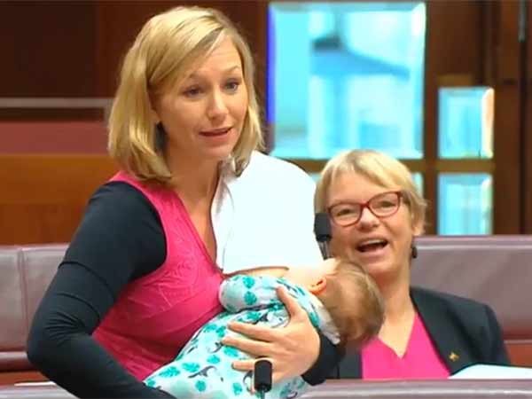 Australian senator Larissa addressed the parliament while breastfeeding Australian senator Larissa addressed the parliament while breastfeeding