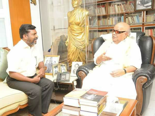 Thirumavalavan's birthday wishes to Karunanidhi 