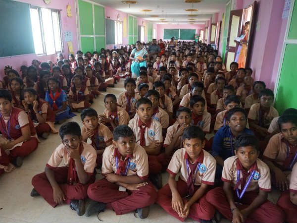 Karaikudi municipal high school was trained to improve memory and attention of the students 