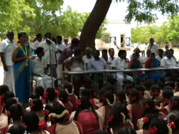 Smart Class room in village government school by american Tamil Woman