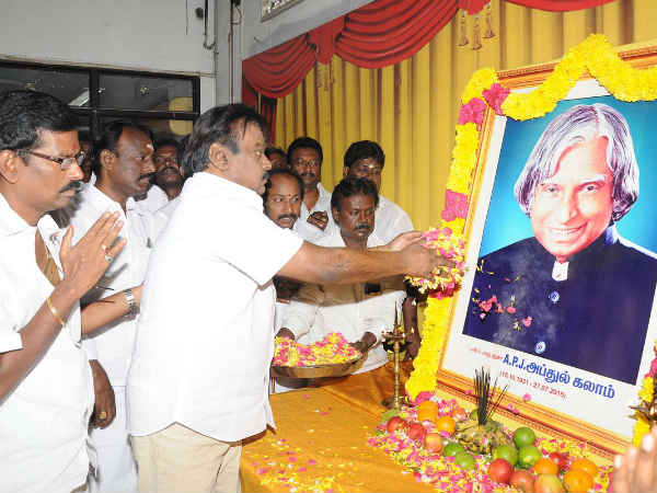 Vijayakanth paid tribute to Abdul Kalam 