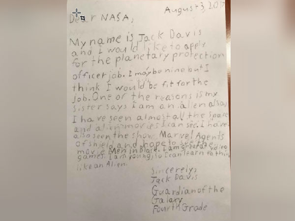 9 வயது பொடியனிடம் இருந்து கடிதம் 