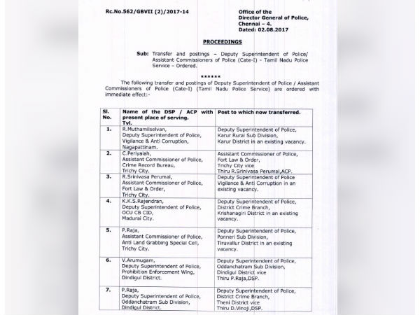 31 DSPs have transferred across the state 
