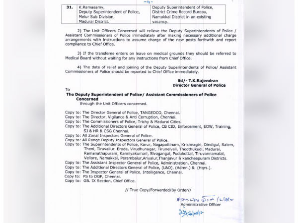 31 DSPs have transferred across the state 
