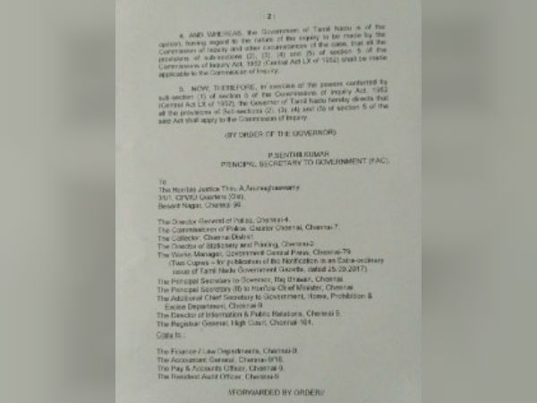 GO -Appointment of Commission of Inquiry-Thiru Arumugasamy