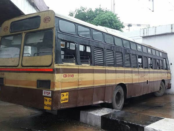  MTC bus struck near Chennai Reserve bank Subway 
