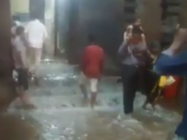 கோவிலுக்குள் பாய்ந்தோடிய வெள்ளம் 