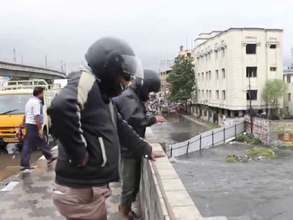 Adayar river flood near Kasi Theator Chennai