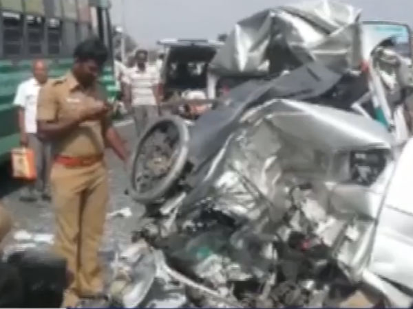 In Tiruppur Amni van and govt. bus hit on each other and 3 died