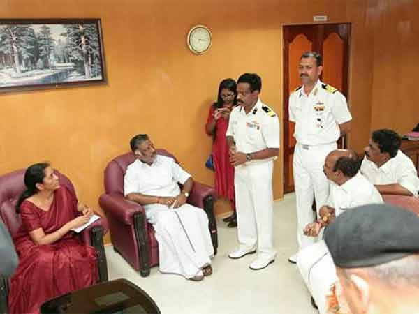 Defense Minister Nirmala Seetharaman Inspecting Kanyakumari District with OPS Defense Minister Nirmala Seetharaman Inspecting Kanyakumari District with OPS