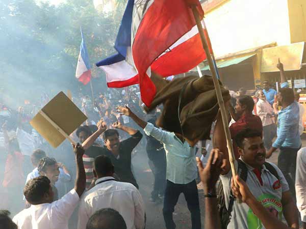 Rajinikanth fans celebrating his political arrival 