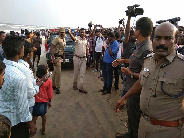 Students doing protest seeking CMB at Chennai Marina Students doing protest seeking CMB at Chennai Marina