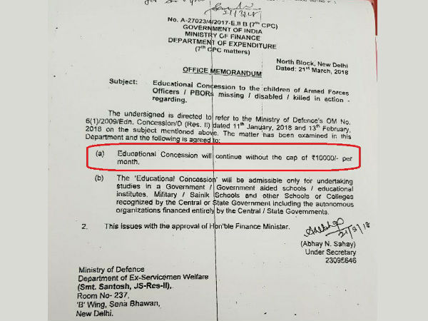 Government to again fully fund education fee of children of Armymen disabled, killed in action 