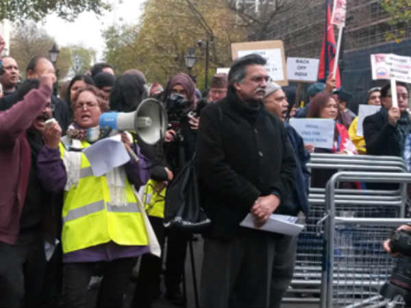 Protestors chant Go Back Modi in London Protestors chant Go Back Modi in London