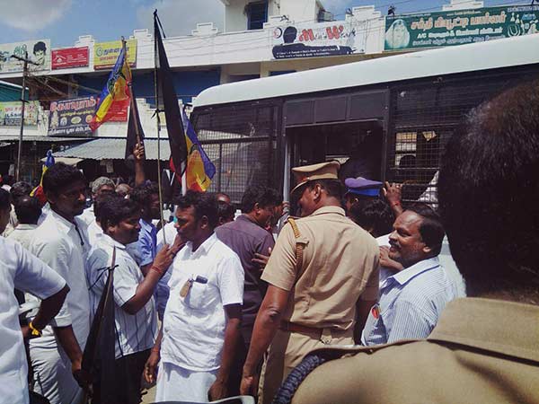 PMK Rail roko protest Anbumani Ramadoss arrest in Chennai PMK Rail roko protest Anbumani Ramadoss arrest in Chennai