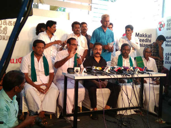 Kamal conducts discussion meeting with farmers led by Communist senior leadwer Nallakannu 