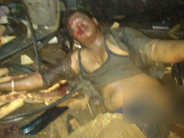 A car which did accident and also drag the two wheeler in Salem 