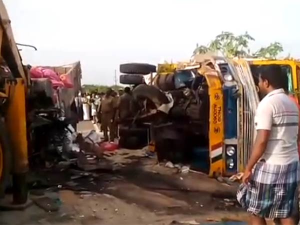 3 lorries collision near Viralimalai-3 people died 