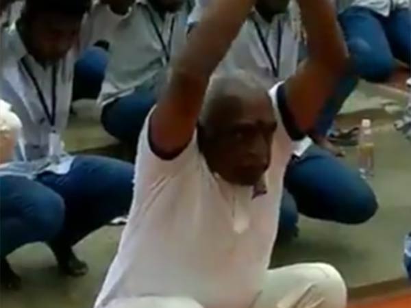 International Yoga Day: Ministers practice Yoga in Tamilnadu International Yoga Day: Ministers practice Yoga in Tamilnadu