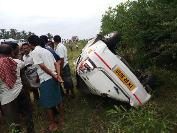 Car accident kills 1 people near Dindigul, 4 injured 