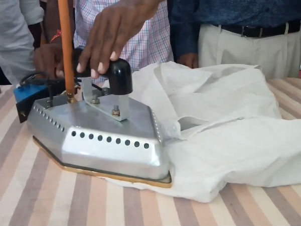Gas iron box with cylinder is introduced in Kovai
