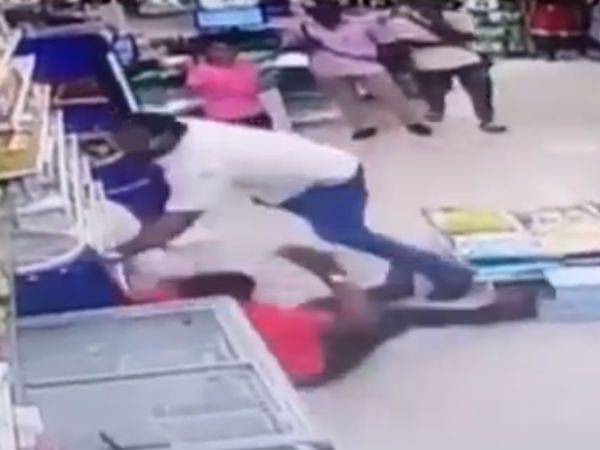 Woman police constable husband beaten the owner of Nilgiris in Chennai Woman police constable husband beaten the owner of Nilgiris in Chennai