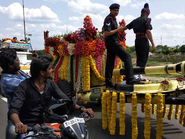 Karunanidhis funeral takes place in this vehicle 