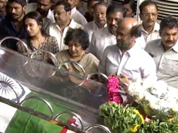 Rajinikanth pays his tribute to Karunanidhi 