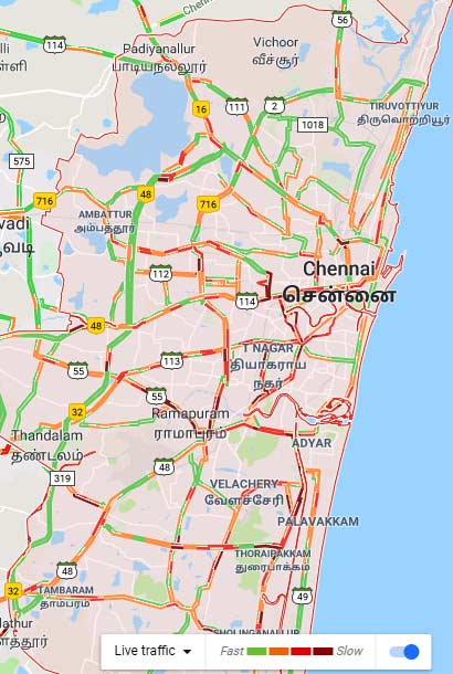 Worst Traffic hits in Chennai amidst Karunanidhi health gets a decline 