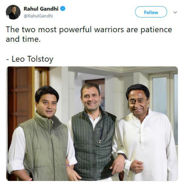 Rahul Gandhi Tweets with Tolstoy quote 