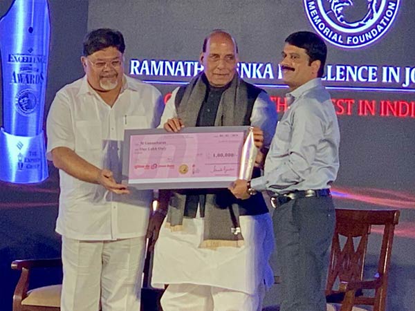 Ramnath Goenka award for senior journalist M Gunasekharan 