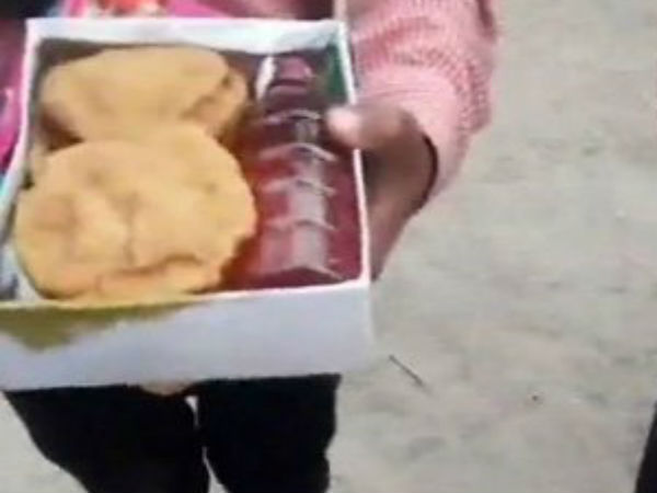 சாப்பாட்டுடன் சாராய பாட்டில் 